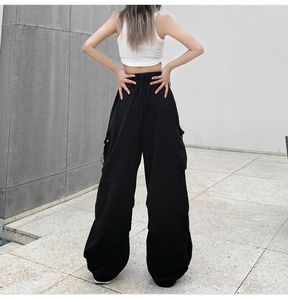 New 2023 Stylish Solid Color Elastic Waist <strong>Cargo</strong> Pants <strong>Women</strong> Casual Retro Vintage <strong>Trousers</strong> - Product Image 5