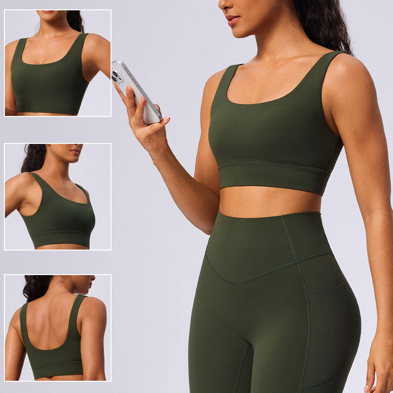 2025 New Style Reversible Beauty Back Shockproof Yoga Crop Top For Women Breathable Quick Dry Sports Underwear Lightweight Front