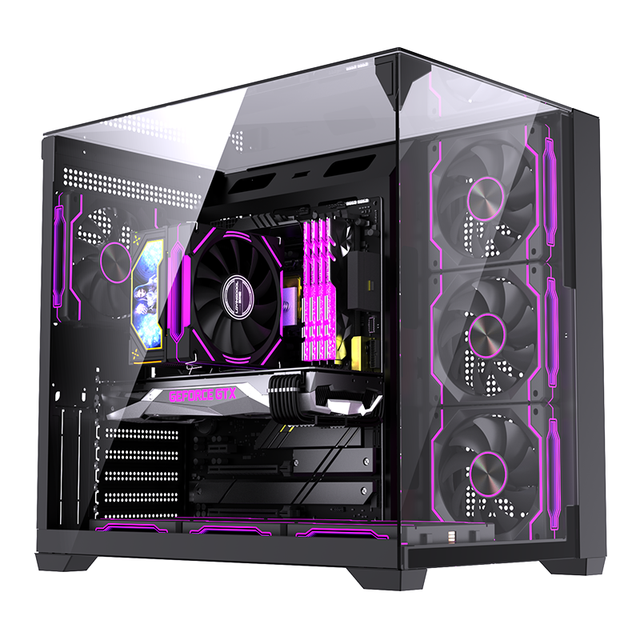LOVINGCOOL New Design Full Tower Gaming Computer Case Custom Factory Price 3 Sides Tempered Glass Gamer PC Case ATX PC Chassis