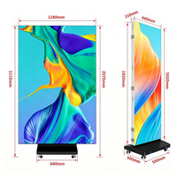 Indoor P2.0 Dreifach Faltbarer LED-Poster-Bildschirm Bewegliche Vertikale Digitale Beschilderung Faltbare LED-Werbetafel für Messen und Ausstellungen