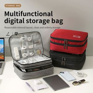 Bolsa Organizadora de Accesorios Digitales de Viaje, Multiusos, de Tela Catiónica, Venta al Por Mayor de Fábrica, Bolsa de Almacenamiento para Accesorios Electrónicos - Product Image 5