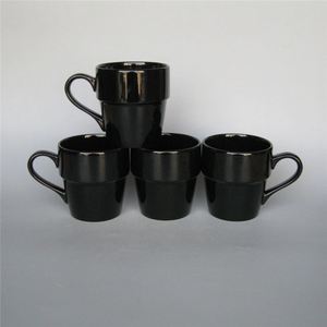 Sleek Black Glazed <b>Ceramic</b> <b>Mug</b> Minimalist Smooth Clean Lines for Home Use - Product Image 3