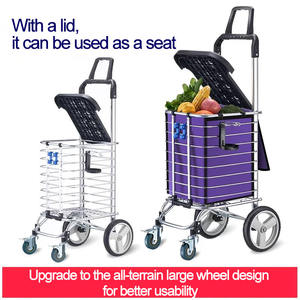Jielai รถเข็นช็อปปิ้ง360องศา, รถเข็นบันได Climber ยูทิลิตี้รถเข็นพับได้ง่าย - Product Image 2