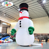 Grand bonhomme de neige gonflable sur pied, figurine gonflable de Noël pour la décoration paysagère de la communauté pour le Nouvel An et Noël