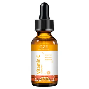 GZE SERUM VITAMIN C penghilang noda gelap, penghilang bintik hitam dengan asam hialuronat, Anti Penuaan, mencerahkan, noda hitam, bahkan warna kulit