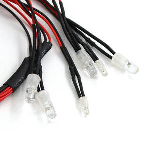 Phares de voiture modèle fabricant, lumières LED rouges et blanches, configurations 2-4-6-8 lumières, coupelles de lampe 3/5 mm, projecteurs LED blancs RC - Product Image 3