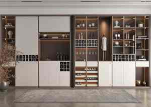 Solution de rangement en bois massif, buffet de salon et armoire de buffet de restaurant combinés - Product Image 5