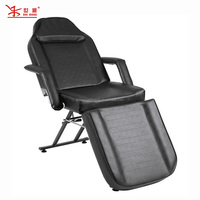 Lit de spa facial ergonomique, équipement de salon de beauté avec repose-jambes + réglage du dossier, cadre en métal pour hôtel, école, salle de sport, chambre à coucher