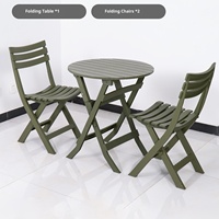 Ensemble de mobilier d'extérieur blanc table et chaises pliantes ensemble de bistrot en plastique pour patio jardin balcon pelouse café repas en plein air