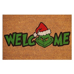Felpudo de Navidad con diseño de Papá Noel, imitación de fibra de coco, alfombra de entrada con la frase 'Santa Stop Here', decoración navideña para el hogar, proveedor mayorista - Product Image 2