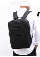 Sac à dos pour ordinateur portable en polyester avec fermeture éclair, couleur unie, taille moyenne, poignée souple, sac à dos pour homme, sac à dos d'école, sac à dos de voyage