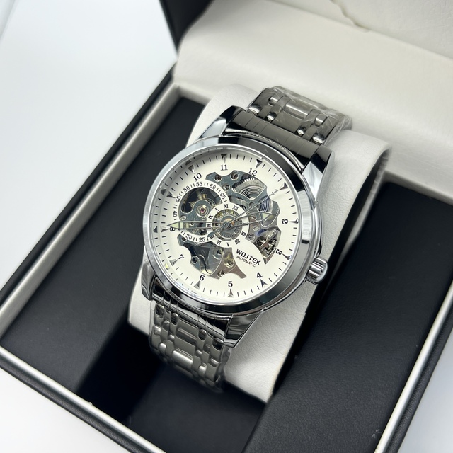 New Trend Stainless Steel Strap Watch Men Luxury High Quality Mechanical Watch Skeleton Automatic Watch