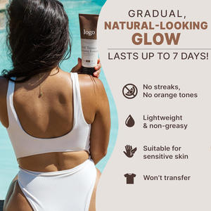 Usine OEM Lotion de bronzage sans soleil végétalienne Soin de la peau hydratant teint bronze de blé Crème de bronzage raffermissante légère pour le corps - Product Image 4