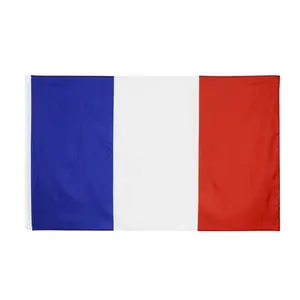 准备发货100% 聚酯3x5ft库存FR蓝色白色红色法国国旗
