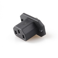 Prise d'extension à 3 broches IEC320 C13 C14, prise de courant AC avec fiche industrielle 10A 250V, type universel, matériau en laiton, noir