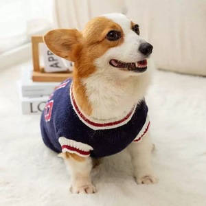 Pet <b>Dog</b> Letter <b>Sweater</b> Navy Blue Vest Warm Knitted Sport Style For Small <b>Dogs</b> Winter Clothes - Product Image 3