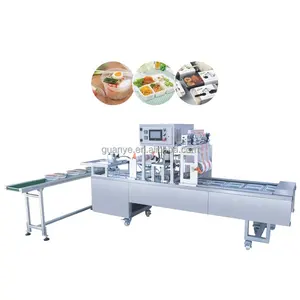 Confezionatrice per scatole da pranzo vassoio per alimenti automatico contenitore in plastica termosigillatrice sottovuoto per azoto