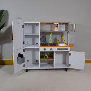 ชุดครัวไม้สีขาวสไตล์วินเทจสำหรับเด็ก พร้อมตู้เย็น เตาอบ ไมโครเวฟ อ่างล้างจาน และเครื่องซักผ้า ของเล่นเสริมสร้างจินตนาการ - Product Image 3