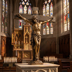 Estatua de Jesús Crucificado en Bronce Antiguo Personalizada en Venta - Product Image 1
