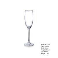 Flûtes à champagne transparentes à long pied de 190 ml, prix abordable, logo personnalisé, pour mariage