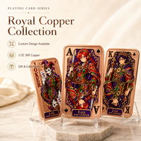 Pièce de poker porte-bonheur en cuivre fin 999 de 1 oz, à haute relief, peinte aux UV, finition effet proof, cadeau pour les amateurs de jeux de cartes