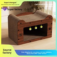 Mobilier de luxe pour chat : Griffoir et lit tout-en-un en carton durable, anti-déchirure, pour toutes les saisons, avec structure d'escalade verticale et jouet