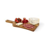Excelsa Houten Snijplank 24,5x14,5 cm Natuurlijke Afwerking met Handvat Keuken Snijblok Gemaakt in China