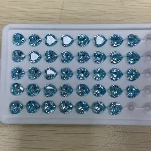 Wholesale sapphire Gemstone Stones heart Shape cubic zirconia CZ Synthetic loose gemstones For Jewelry