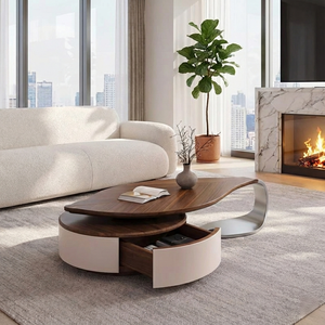 โต๊ะกาแฟทร<span class=keywords><strong>ง</strong></span>พิเศษ สไตล์อิตาเลียน มินิมอล รุ่นใหม่ ปี 2026  <span class=keywords><strong>วัสดุ</strong></span>ไม้วอลนัทลายไม้  ระดับไฮเอนด์ เหมาะสำหรับตกแต่<span class=keywords><strong>ง</strong></span>บ้านพักตากอากาศ - Product Image 3