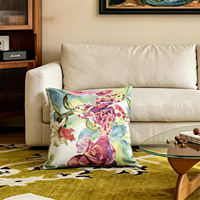 Housse de coussin de style artistique vintage en polyester, housse de coussin décorative