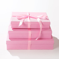 Boîte personnalisée Boîte cadeau en papier kraft écologique Emballage de mariage de qualité supérieure Boîtes roses avec ruban