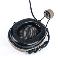 Headset Taktis Wadsn dengan Adaptor Helm Rel Ver.2 - Peredam Kebisingan Aktif & Tahan Air IPX-4 untuk Komunikasi Olahraga