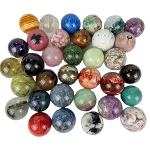 Toptan taş kristal el sanatları topu yüksek kaliteli karışık kristal küre için şifa taşları hediye