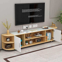 Ensemble meuble TV et table basse bicolore avec rangement, noir et blanc, mobilier de salon pour importateurs