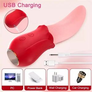 Jouets sexy pour femmes adultes massage succion rose rose vibrateur avec langue pour femmes clitoris ventouse rose ventouse - Product Image 5