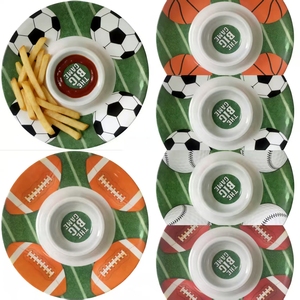 Factory Wholesale Customised Large Football Round Melamine Platter 11''/ 12