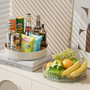 Multifunctional <b>Rotating</b> Kitchen <b>Storage</b> <b>Rack</b> Condiment Organizer 1 Layer White Cream Color For Spices Food <b>Storage</b> - Product Image 3