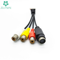 Maßgefertigtes Molex/JST 9-Pin auf 4-Pin Mini-DIN Autokamera-Kabel 9-Pin-Stecker auf RCA AV-Kabelkonfektion 9-Pin-Kabel
