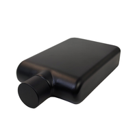 Bouteille d'eau plate en acier inoxydable réutilisable, portable, anti-fuite, 500 ml, format A6, sans plastique