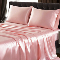 Parure de draps de luxe 4 pièces en satin de soie doux pour la maison et l'hôtellerie – Essentiels pour la maison – Fabricant de textiles de maison