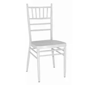 Toptan ucuz şerit metal olay ziyafet düğün sandalyesi yastık ile istiflenebilir tiffany Chiavari napolyon sandalyeler