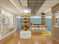 Aménagement intérieur de boulangerie haut de gamme, mobilier sur mesure, comptoirs d'exposition, décoration de magasin commercial tout-en-un, rénovation.