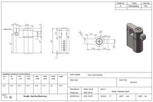 איכות גבוהה מתכווננת 40 מ "מ אירו פליז פליז morable דלת עם מפתחות ביטחון בטוח - Product Image 6