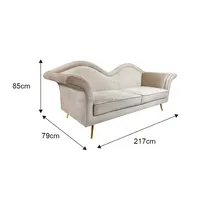 Divano Sofa Perabot Ruang Tamu Modern, Desain Baru Kain Beludru Sofa Bibir Panjang