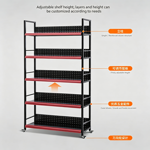 Steel Construction Premium Casters Multi Shelf <b>Weight</b> Rated Commercial Rolling <b>Storage</b> Rack With Locking Wheels Top Pick - Product Image 6