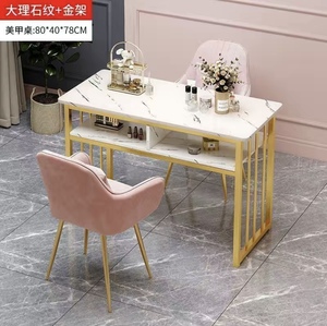 Zs Nice Modern Wood & Metal Salon <b>Nail</b> <b>Table</b> and Desk with Chair-Durable Commercial Furniture - Product Image 4
