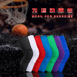 Ginocchiere basket Logo personalizzato <span class=keywords><strong>pallavolo</strong></span> <span class=keywords><strong>ginocchiera</strong></span> a nido d'ape antiscivolo manica gamba manica protettiva per bambini adulti - Product Image 4