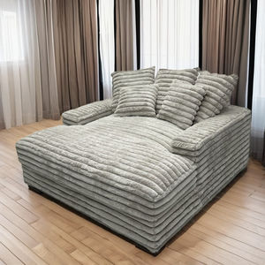 Set Divano Componibile Angolare Reclinabile in Tessuto Effetto Velluto e Pelle Stile Europeo con Imbottitura in Schiuma e Legno per Soggiorno Sala da Pranzo Appartamento Hotel - Product Image 2