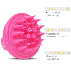 Brosse à cheveux écologique en silicone avec logo personnalisé Brosse à shampoing et à massage du cuir chevelu Brosse de bain nettoyante pour shampoing et spa - Product Image 3
