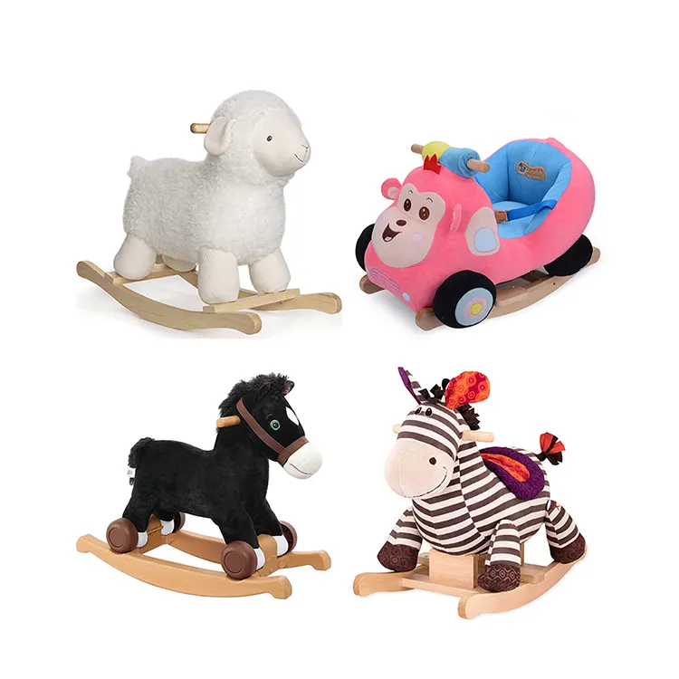 Suppliers Factory Custom Various Animal Shapes Fashion Ride On Animal Wooden Rocking Horse Rocking Chair Toy